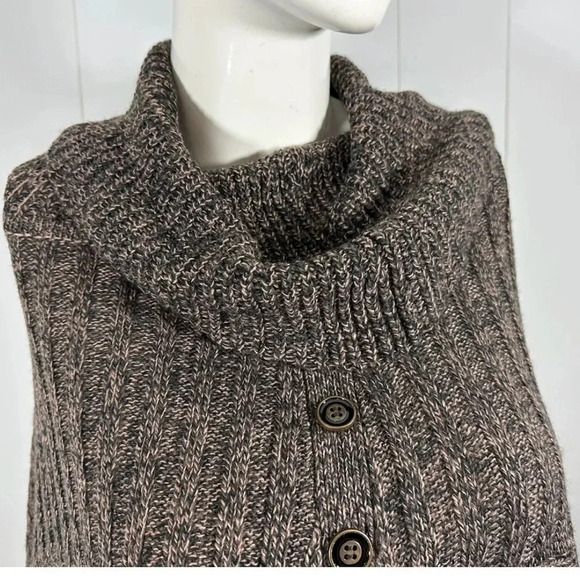 Karen Scott Womens L/XL Brown Marled Shawl Collar Button Placket Kni… - Picture 2 of 7